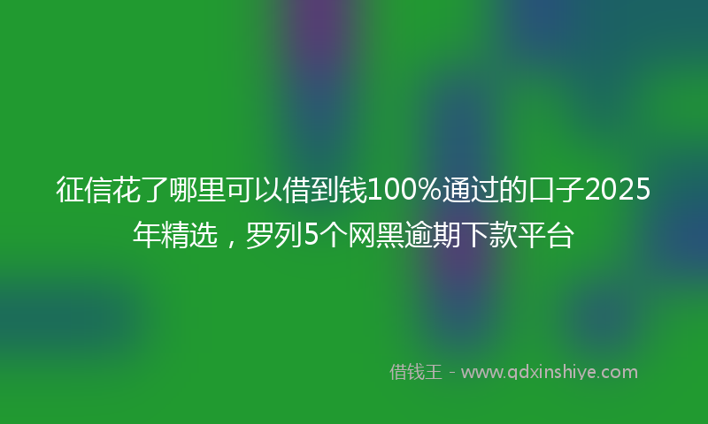 征信花了哪里可以借到钱100%通过的口子2025年精选，罗列5个网黑逾期下款平台