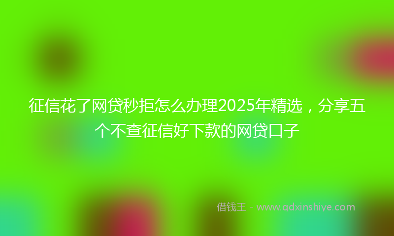 征信花了网贷秒拒怎么办理2025年精选，分享五个不查征信好下款的网贷口子