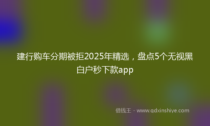 建行购车分期被拒2025年精选，盘点5个无视黑白户秒下款app