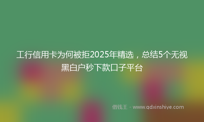 工行信用卡为何被拒2025年精选，总结5个无视黑白户秒下款口子平台
