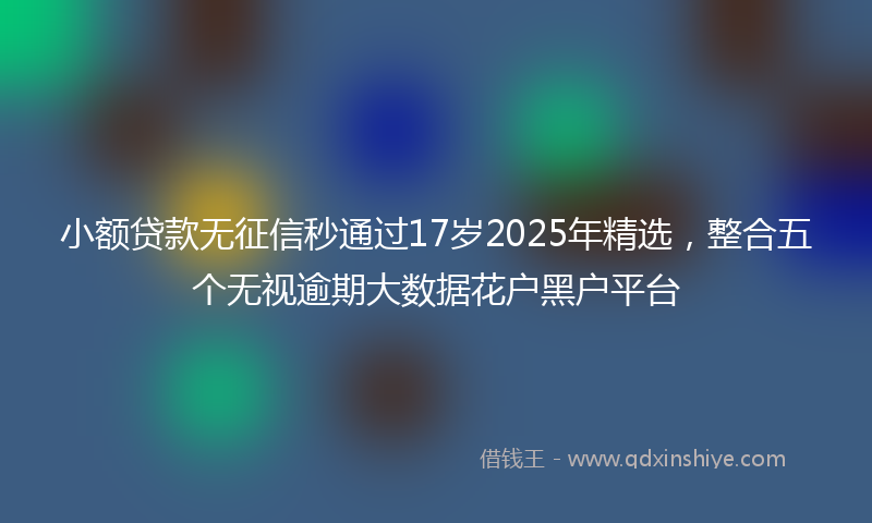 小额贷款无征信秒通过17岁2025年精选，整合五个无视逾期大数据花户黑户平台