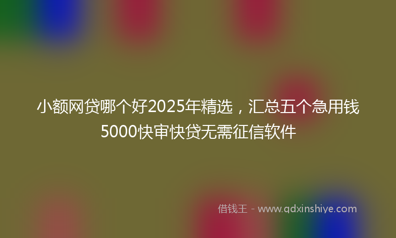 小额网贷哪个好2025年精选，汇总五个急用钱5000快审快贷无需征信软件