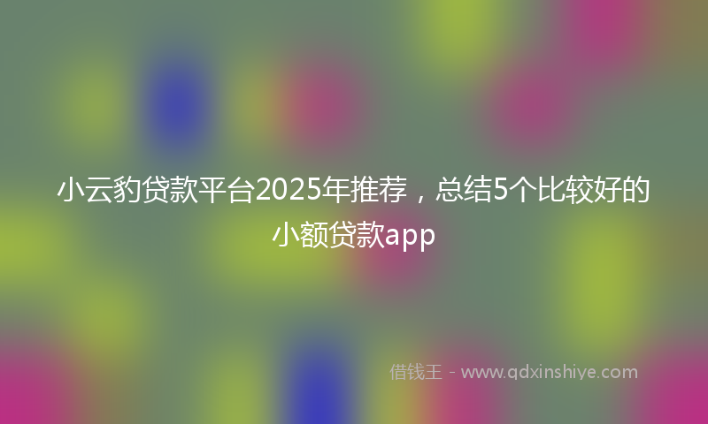 小云豹贷款平台2025年推荐，总结5个比较好的小额贷款app