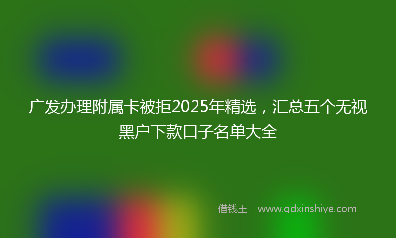 广发办理附属卡被拒2025年精选，汇总五个无视黑户下款口子名单大全