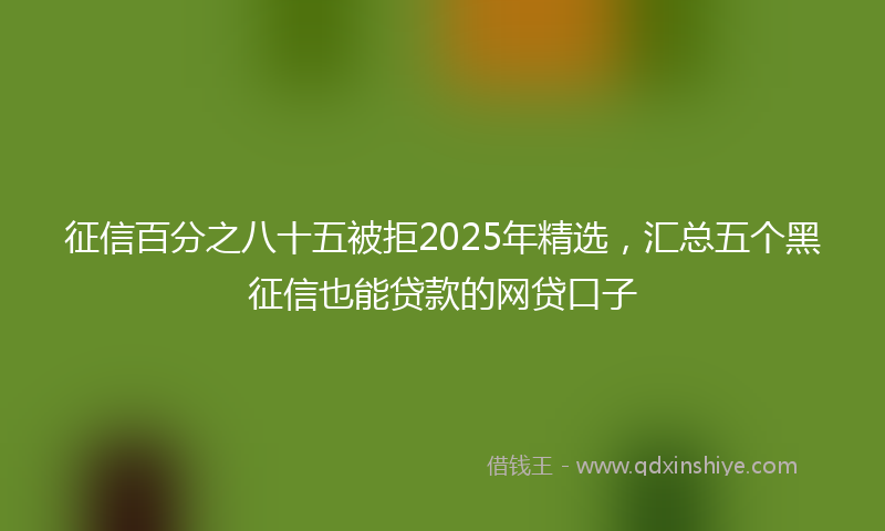 征信百分之八十五被拒2025年精选，汇总五个黑征信也能贷款的网贷口子