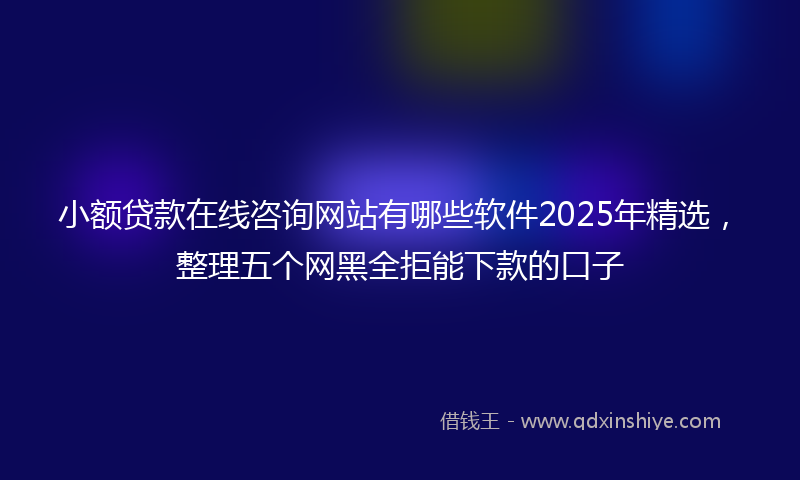 小额贷款在线咨询网站有哪些软件2025年精选，整理五个网黑全拒能下款的口子