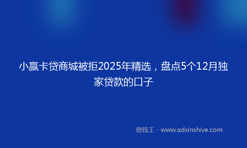 小赢卡贷商城被拒2025年精选，盘点5个12月独家贷款的口子