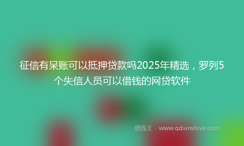 征信有呆账可以抵押贷款吗2025年精选，罗列5个失信人员可以借钱的网贷软件