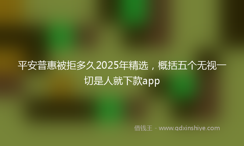 平安普惠被拒多久2025年精选，概括五个无视一切是人就下款app