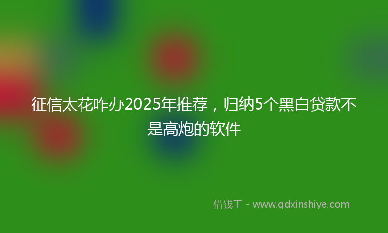 征信太花咋办2025年推荐，归纳5个黑白贷款不是高炮的软件