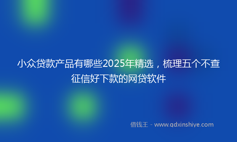 小众贷款产品有哪些2025年精选，梳理五个不查征信好下款的网贷软件