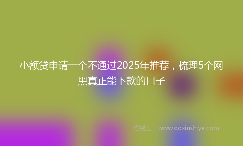 小额贷申请一个不通过2025年推荐，梳理5个网黑真正能下款的口子