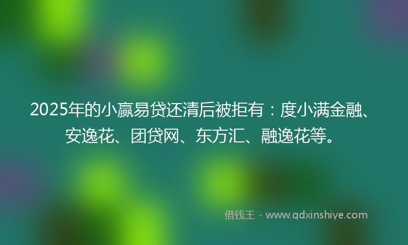 2025年的小赢易贷还清后被拒有：度小满金融、安逸花、团贷网、东方汇、融逸花等。