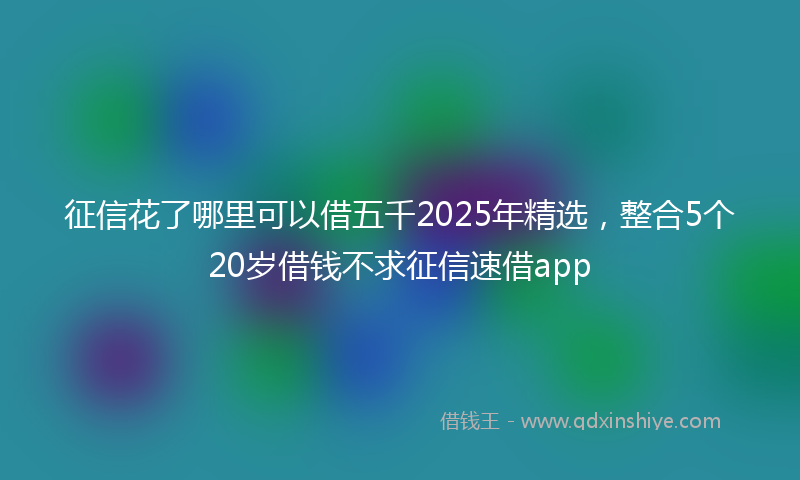 征信花了哪里可以借五千2025年精选，整合5个20岁借钱不求征信速借app
