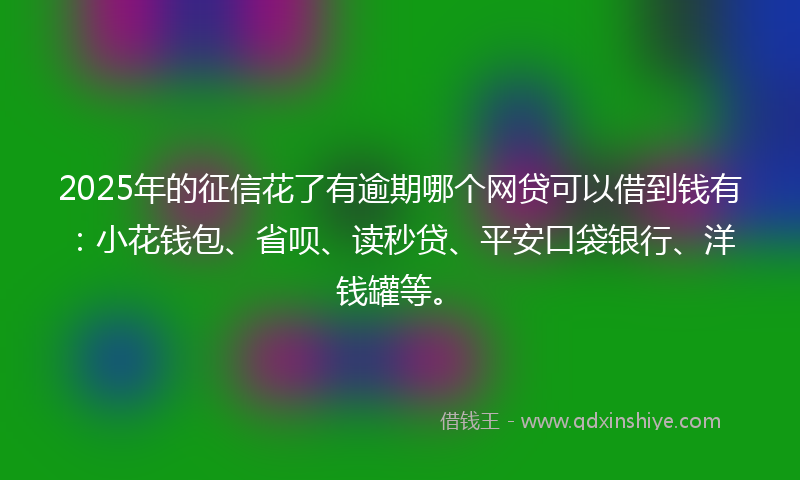 2025年的征信花了有逾期哪个网贷可以借到钱有：小花钱包、省呗、读秒贷、平安口袋银行、洋钱罐等。
