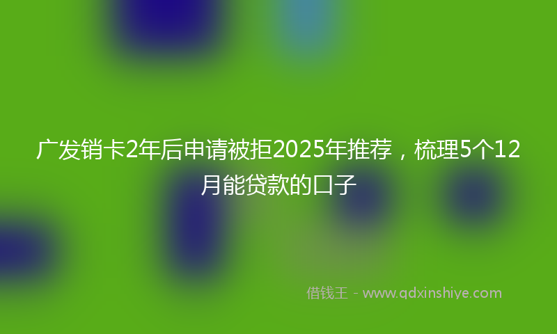 广发销卡2年后申请被拒2025年推荐，梳理5个12月能贷款的口子