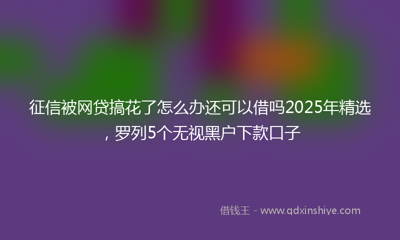 征信被网贷搞花了怎么办还可以借吗2025年精选，罗列5个无视黑户下款口子