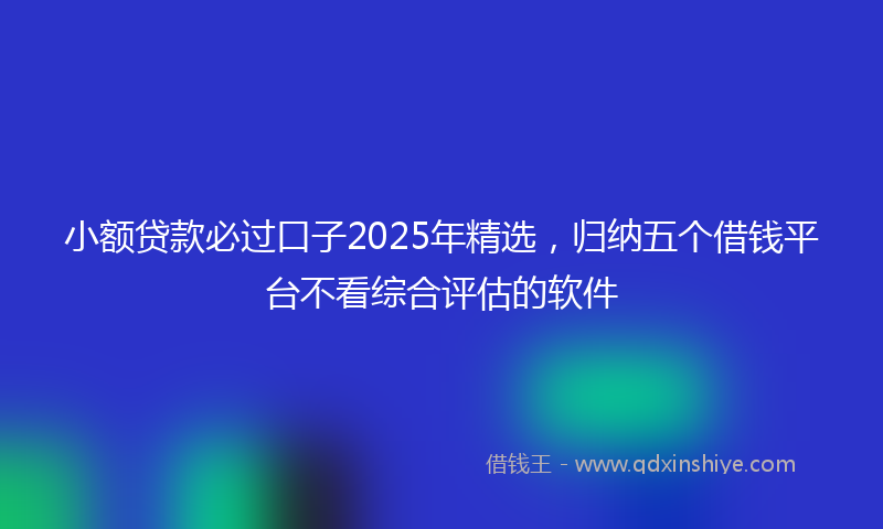 小额贷款必过口子2025年精选，归纳五个借钱平台不看综合评估的软件