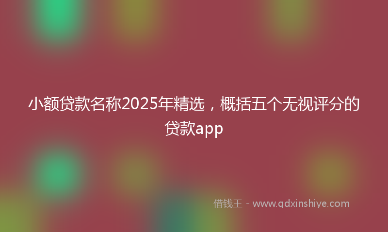 小额贷款名称2025年精选，概括五个无视评分的贷款app