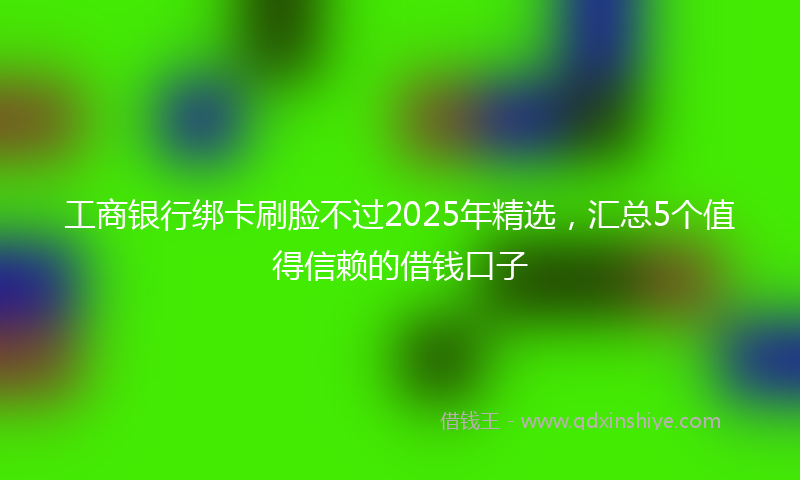 工商银行绑卡刷脸不过2025年精选，汇总5个值得信赖的借钱口子