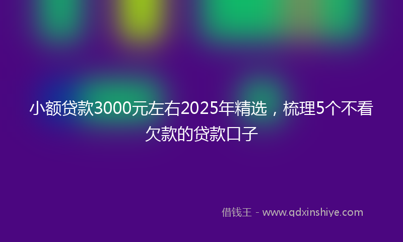 小额贷款3000元左右2025年精选，梳理5个不看欠款的贷款口子