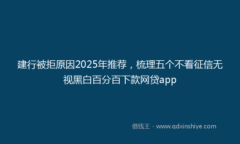 建行被拒原因2025年推荐，梳理五个不看征信无视黑白百分百下款网贷app