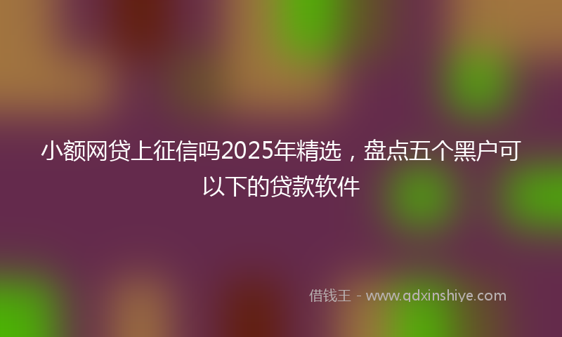 小额网贷上征信吗2025年精选，盘点五个黑户可以下的贷款软件