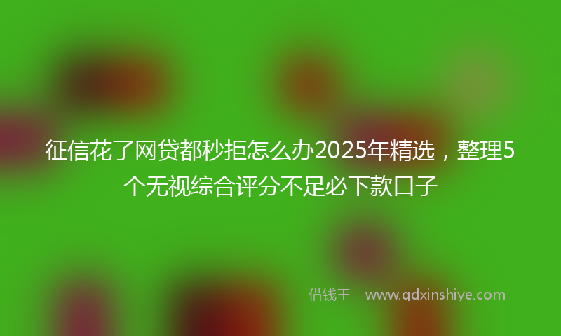 征信花了网贷都秒拒怎么办2025年精选，整理5个无视综合评分不足必下款口子