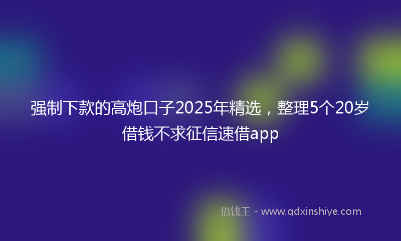 强制下款的高炮口子2025年精选，整理5个20岁借钱不求征信速借app