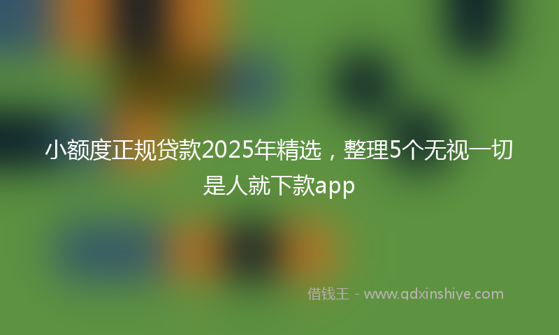 小额度正规贷款2025年精选，整理5个无视一切是人就下款app