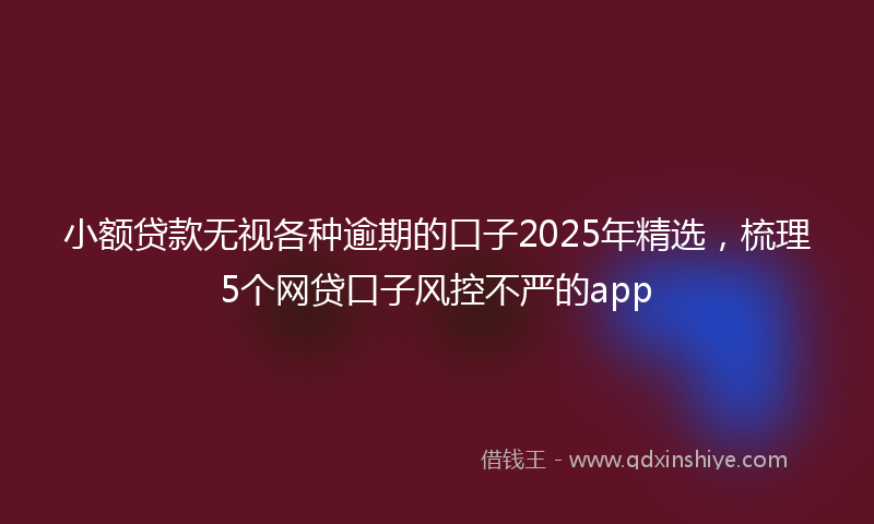 小额贷款无视各种逾期的口子2025年精选，梳理5个网贷口子风控不严的app