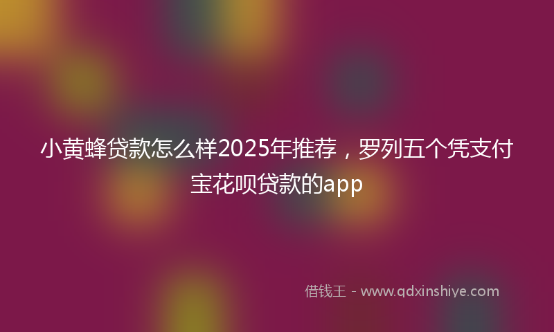 小黄蜂贷款怎么样2025年推荐，罗列五个凭支付宝花呗贷款的app