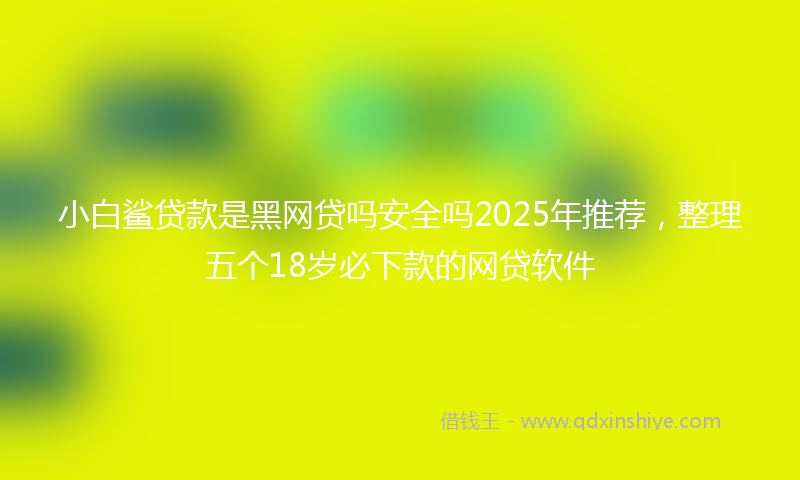 小白鲨贷款是黑网贷吗安全吗2025年推荐，整理五个18岁必下款的网贷软件