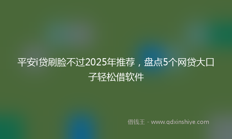平安i贷刷脸不过2025年推荐，盘点5个网贷大口子轻松借软件