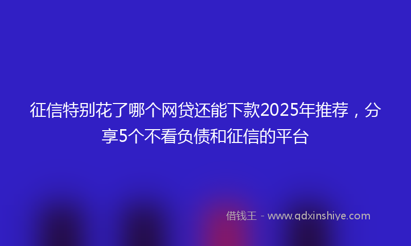 征信特别花了哪个网贷还能下款2025年推荐，分享5个不看负债和征信的平台