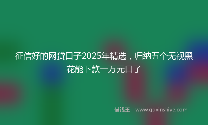 征信好的网贷口子2025年精选，归纳五个无视黑花能下款一万元口子