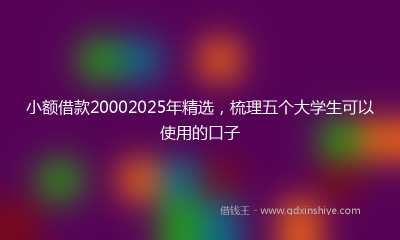 小额借款20002025年精选，梳理五个大学生可以使用的口子