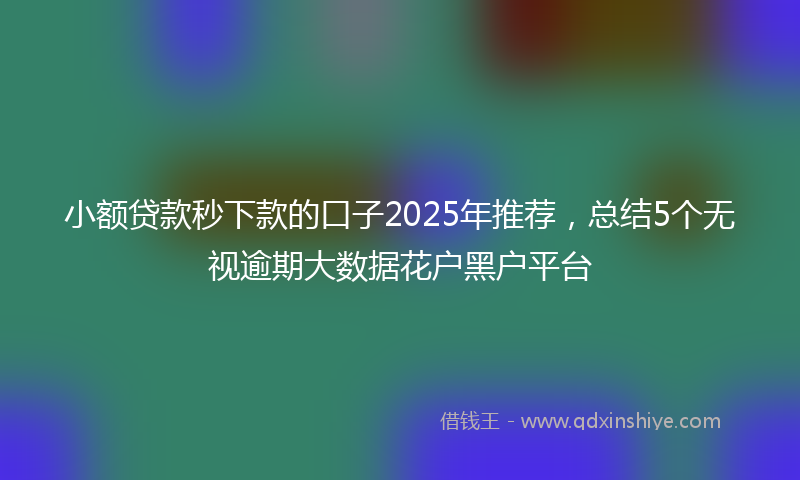小额贷款秒下款的口子2025年推荐，总结5个无视逾期大数据花户黑户平台