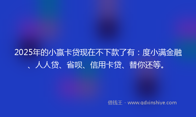 2025年的小赢卡贷现在不下款了有：度小满金融、人人贷、省呗、信用卡贷、替你还等。