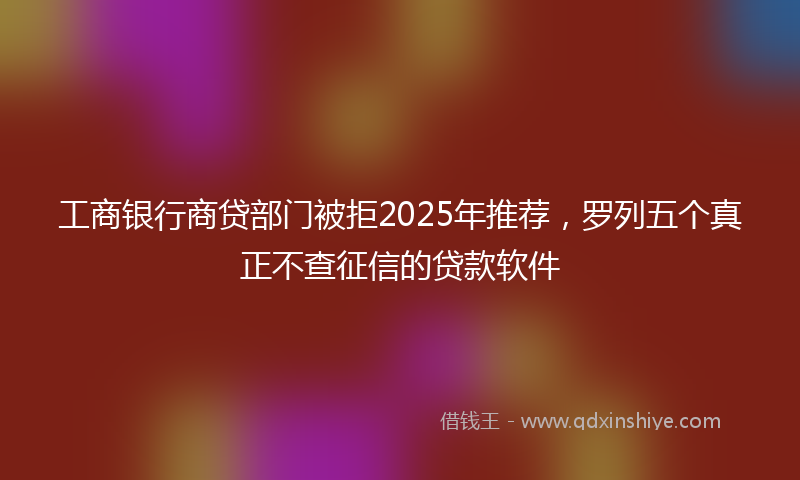 工商银行商贷部门被拒2025年推荐，罗列五个真正不查征信的贷款软件