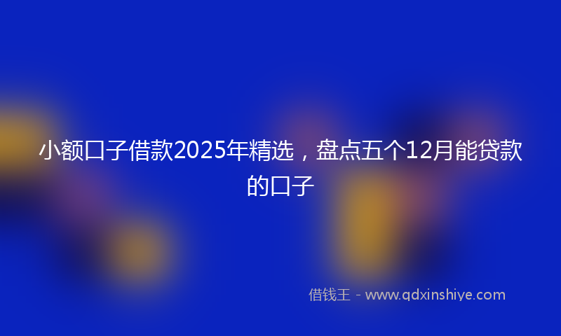 小额口子借款2025年精选，盘点五个12月能贷款的口子