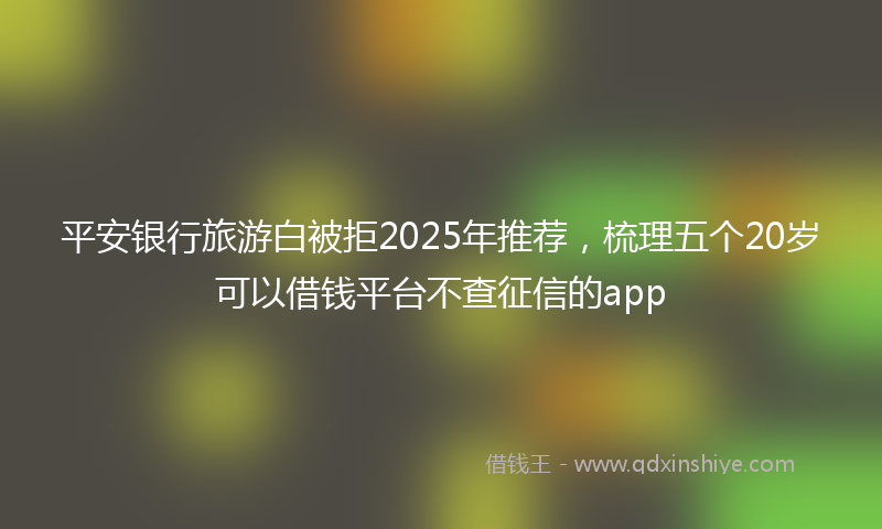 平安银行旅游白被拒2025年推荐，梳理五个20岁可以借钱平台不查征信的app