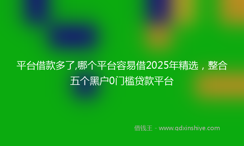 平台借款多了,哪个平台容易借2025年精选，整合五个黑户0门槛贷款平台