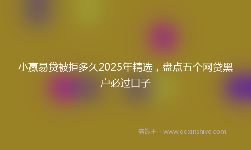 小赢易贷被拒多久2025年精选，盘点五个网贷黑户必过口子