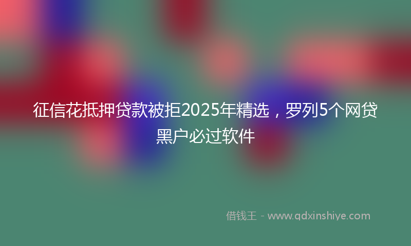 征信花抵押贷款被拒2025年精选，罗列5个网贷黑户必过软件