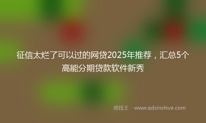 征信太烂了可以过的网贷2025年推荐，汇总5个高能分期贷款软件新秀