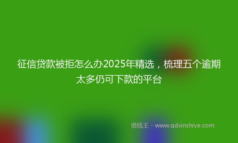 征信贷款被拒怎么办2025年精选，梳理五个逾期太多仍可下款的平台