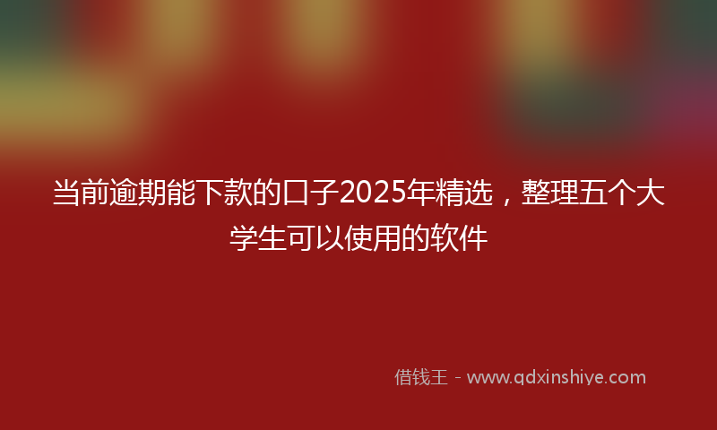 当前逾期能下款的口子2025年精选，整理五个大学生可以使用的软件