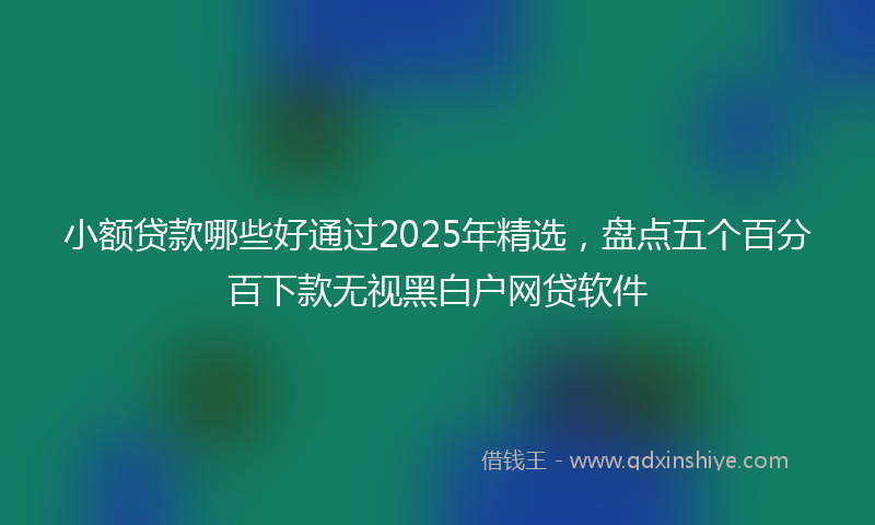 小额贷款哪些好通过2025年精选，盘点五个百分百下款无视黑白户网贷软件