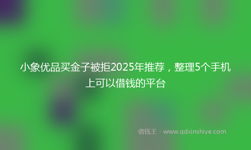 小象优品买金子被拒2025年推荐，整理5个手机上可以借钱的平台